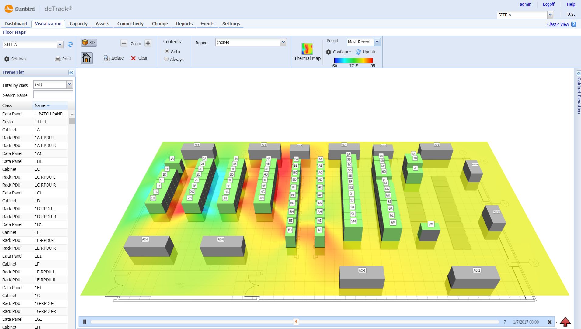 3D Data Center Visualization