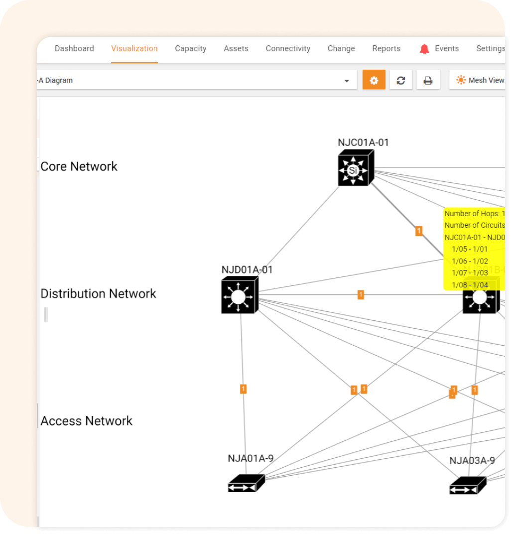 Automatic network diagrams that include structured and patch cabling