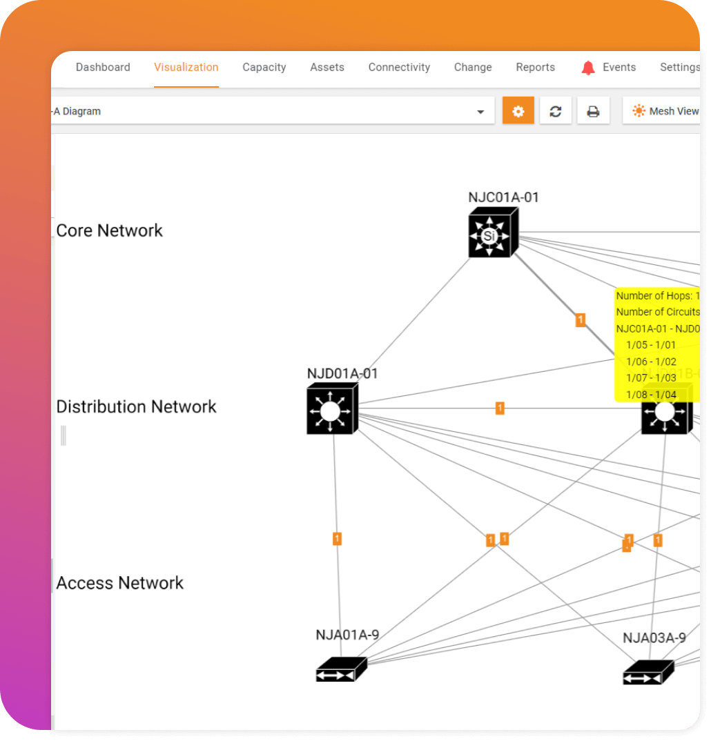 Automatic network diagrams that include structured and patch cabling