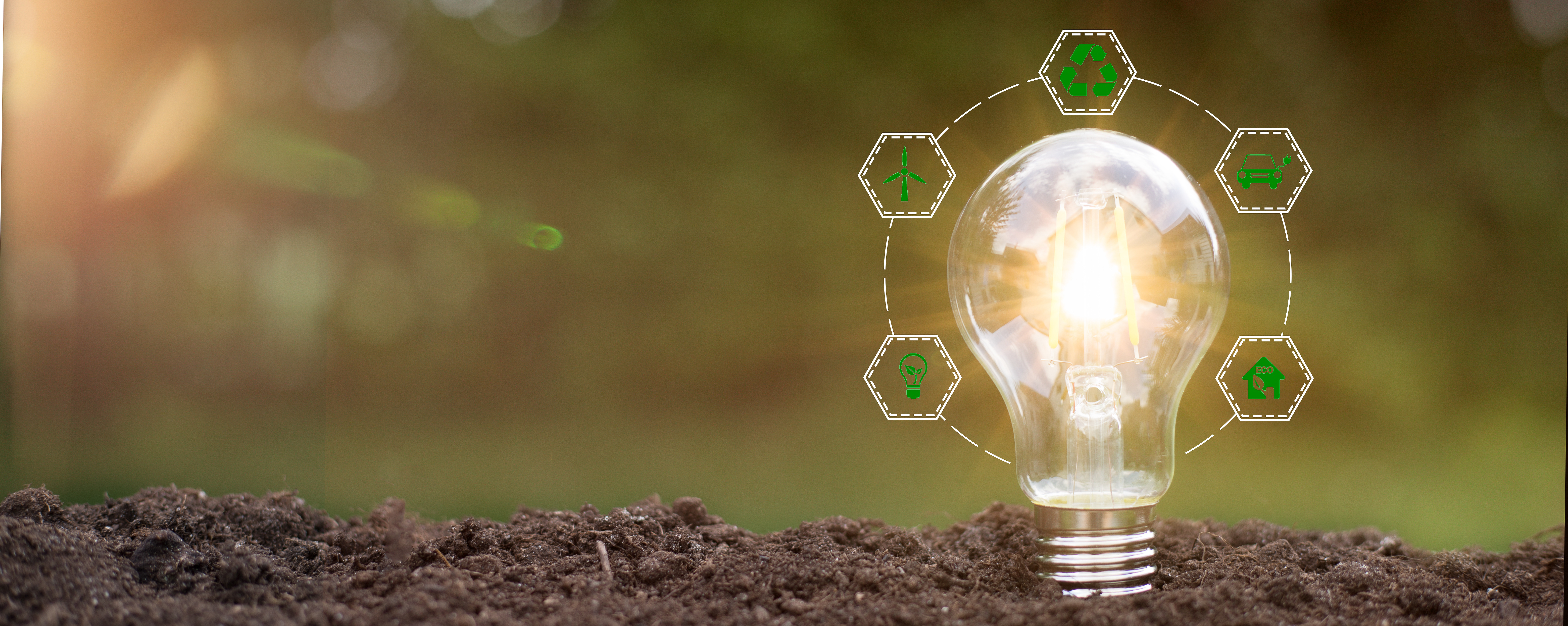 Green energy innovation light bulb