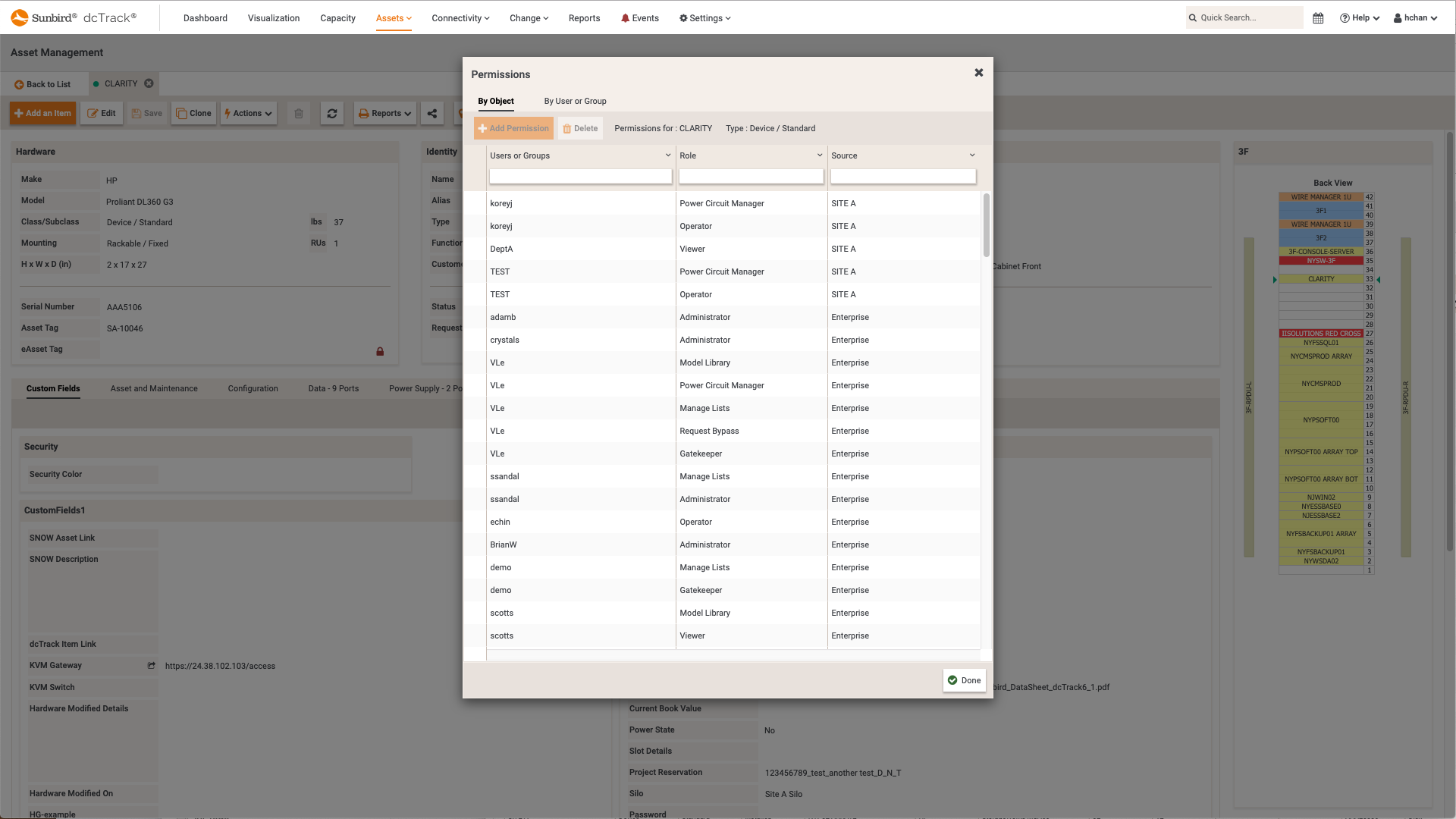 Screenshot of Granular Permissions per Inventory Item