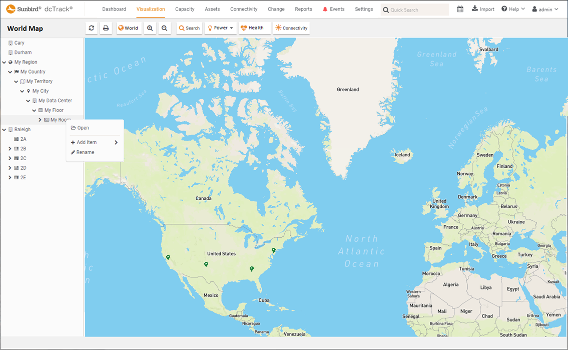 dcTrack World Map