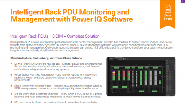 Intelligent Rack PDU Monitoring and Management Application Note