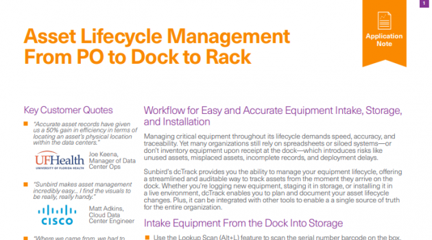 Asset Lifecycle Management From PO to Dock to Rack