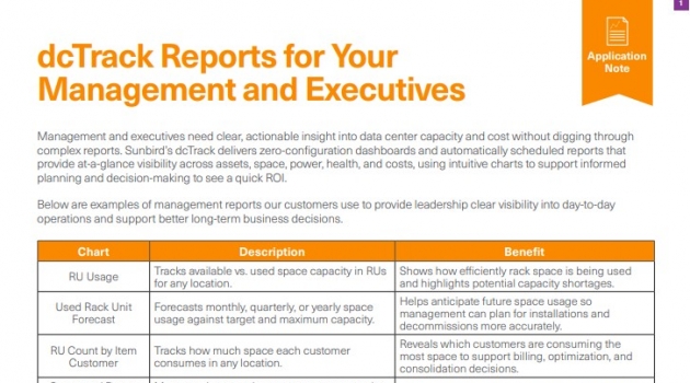 dcTrack Reports for Your Management and Executives
