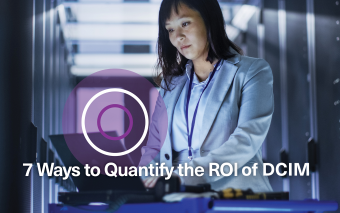 Woman on a laptop in a data center aisle - 7 Ways to Quantify the ROI of 