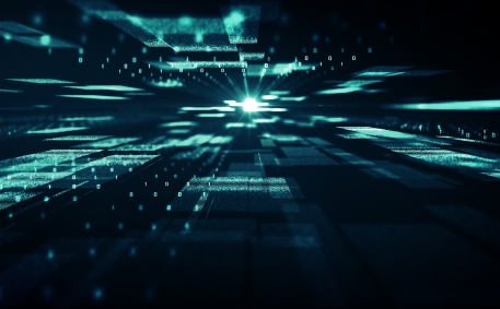 Abstract technology big data background concept. Motion of digital data flow