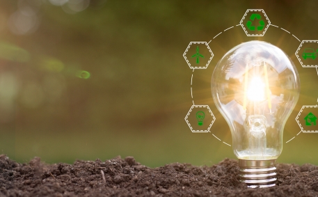 Green energy innovation light bulb