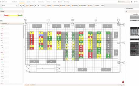 Screenshot of Available RUs per Cabinet Floor Map Report