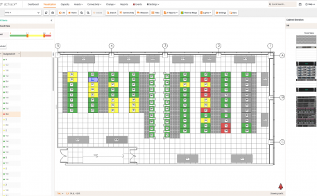 Screenshot of Budgeted Power per Cabinet Floor Map Report