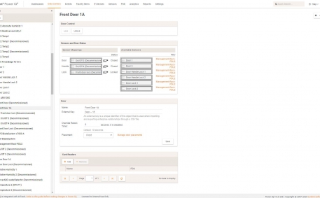 Screenshot of Door Status and Electronic Lock Control