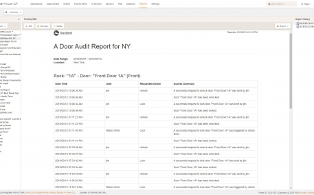 Screenshot of Electronic Door Audit Report