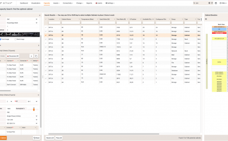 Screenshot of Intelligent Capacity Search for Space, Power, and Data Connectivity