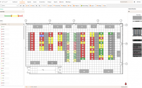 Screenshot of Percent Full per Cabinet Floor Map Report