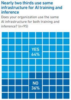 Nearly two-thirds use same infrastructure for AI training and inference